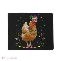 Funny Chicken Lover Cute Mardi Gras Carnival Jester Premium Mousepad thumb 0
