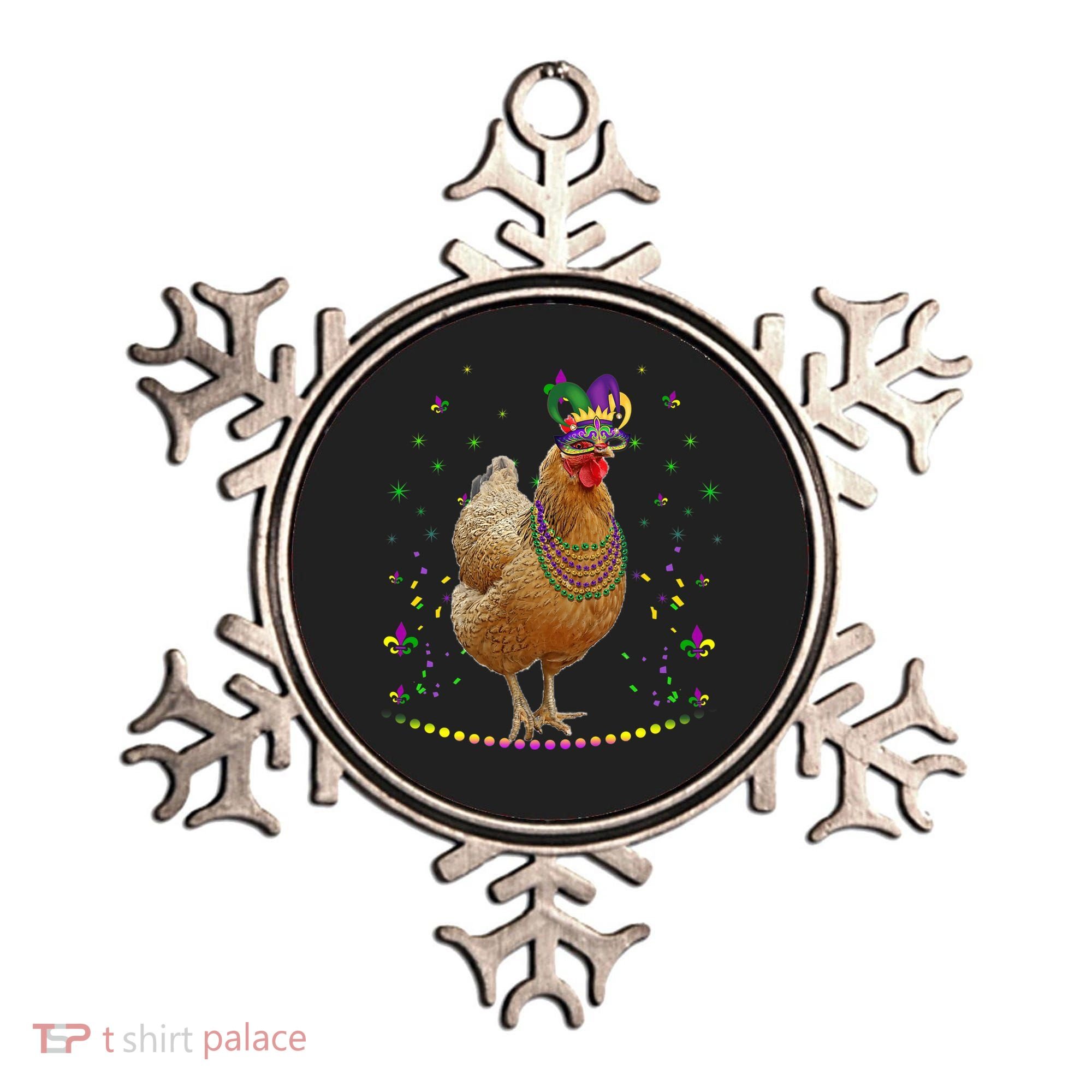 Funny Chicken Lover Cute Mardi Gras Carnival Jester Premium Ornament