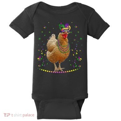 Funny Chicken Lover Cute Mardi Gras Carnival Jester Premium Baby Bodysuit