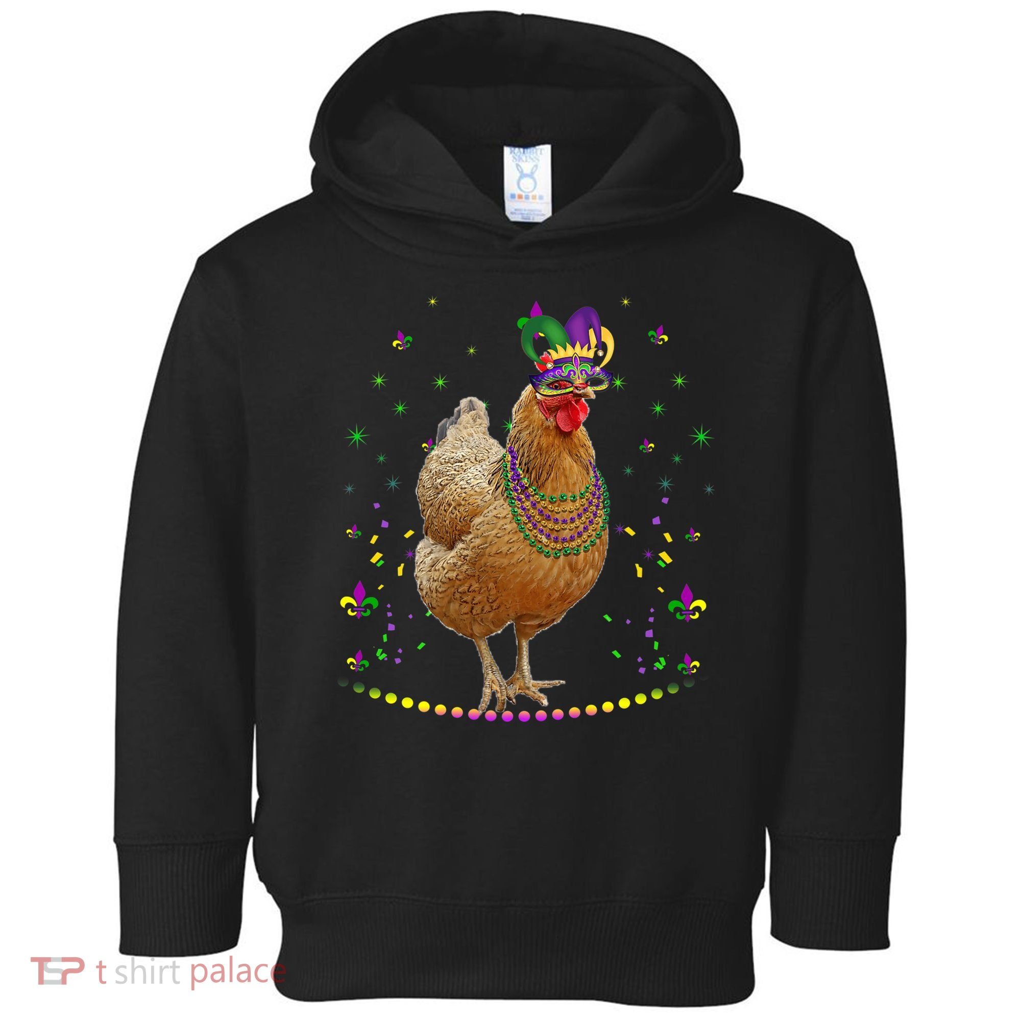 Funny Chicken Lover Cute Mardi Gras Carnival Jester Premium Toddler Hoodie