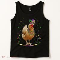 Funny Chicken Lover Cute Mardi Gras Carnival Jester Premium Tank Top thumb 2
