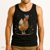 Funny Chicken Lover Cute Mardi Gras Carnival Jester Premium Tank Top thumb 3