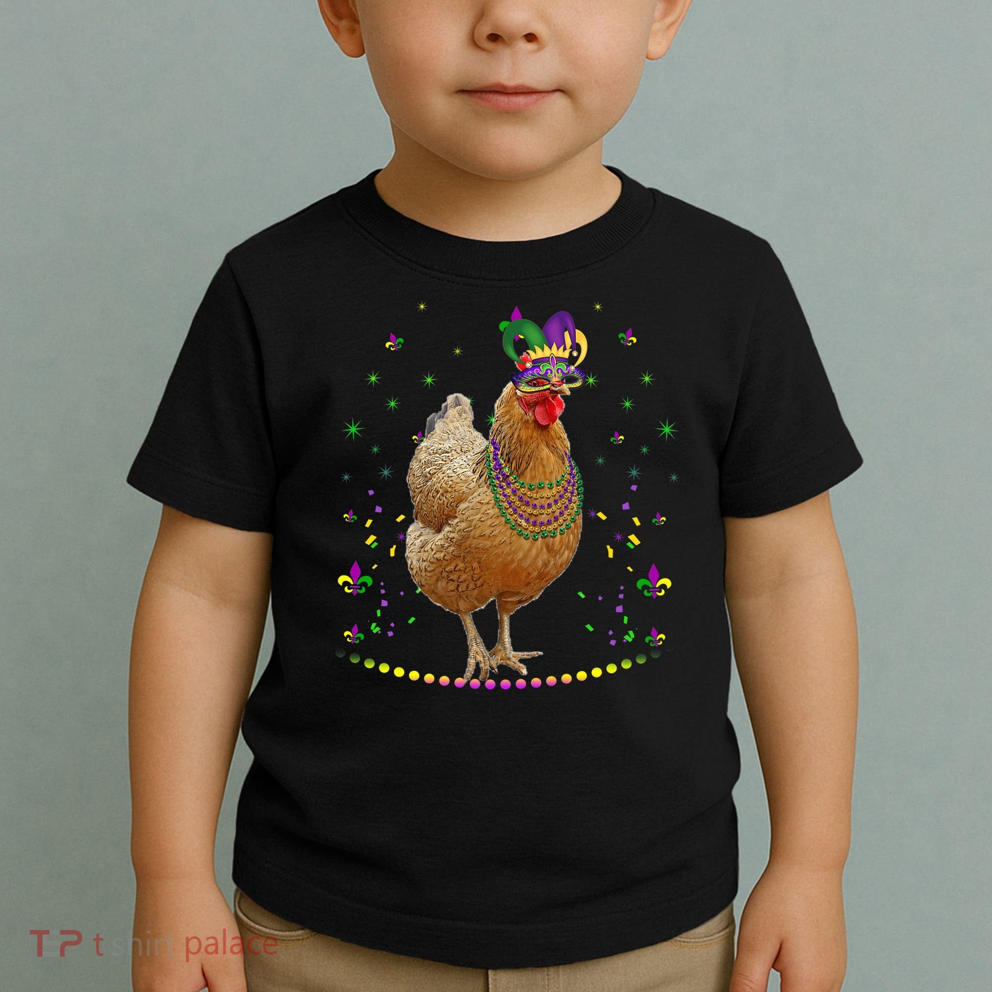 Funny Chicken Lover Cute Mardi Gras Carnival Jester Premium Toddler T-Shirt