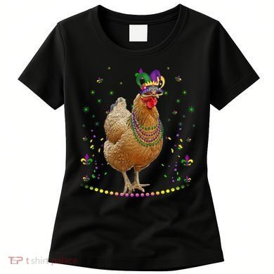 Funny Chicken Lover Cute Mardi Gras Carnival Jester Premium Women's T-Shirt