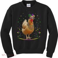 Funny Chicken Lover Cute Mardi Gras Carnival Jester Premium Kids Sweatshirt thumb 0