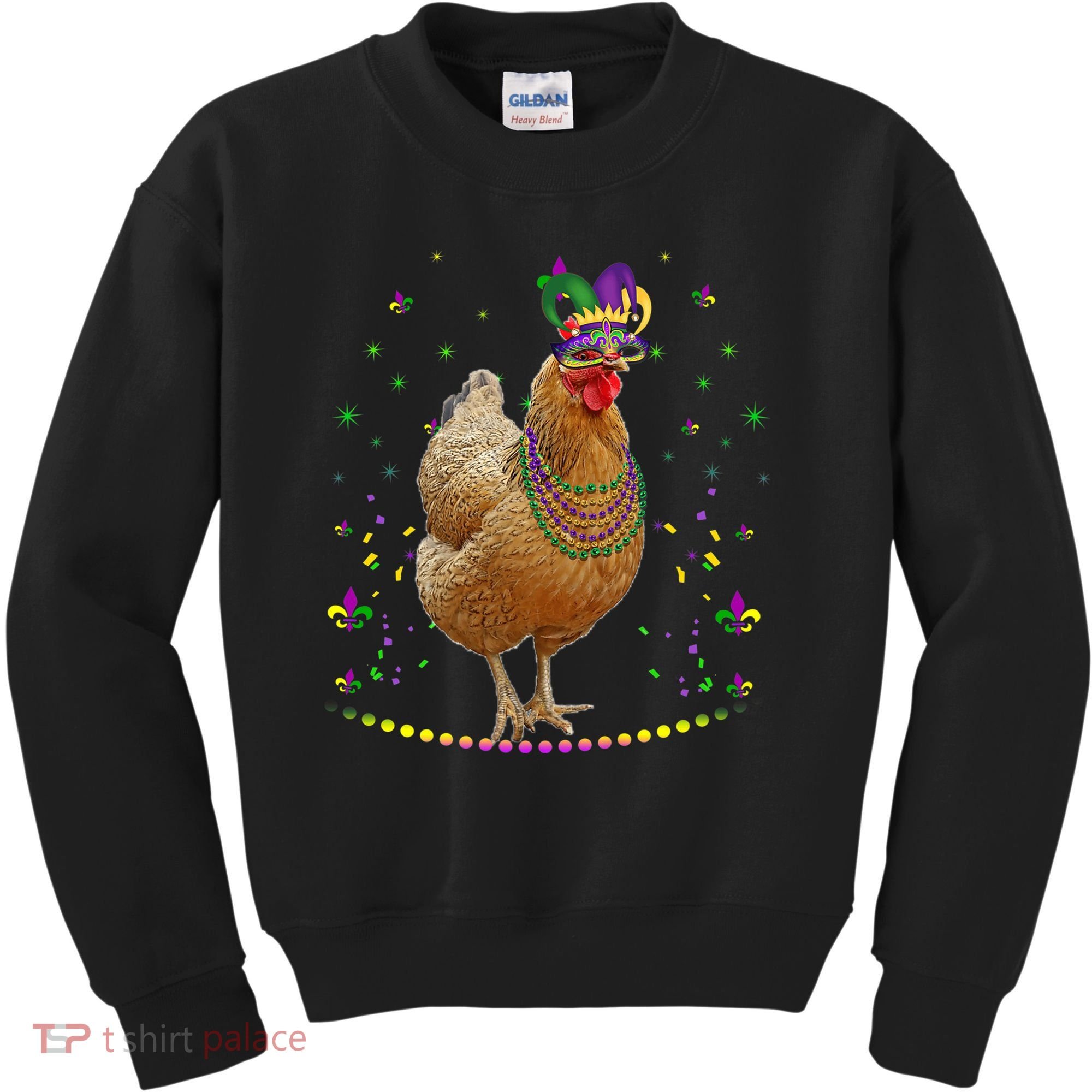 Funny Chicken Lover Cute Mardi Gras Carnival Jester Premium Kids Sweatshirt