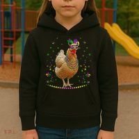 Funny Chicken Lover Cute Mardi Gras Carnival Jester Premium Kids Hoodie thumb 3