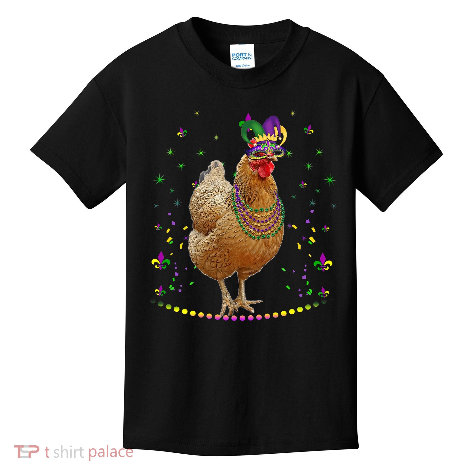 Funny Chicken Lover Cute Mardi Gras Carnival Jester Premium Kids T-Shirt