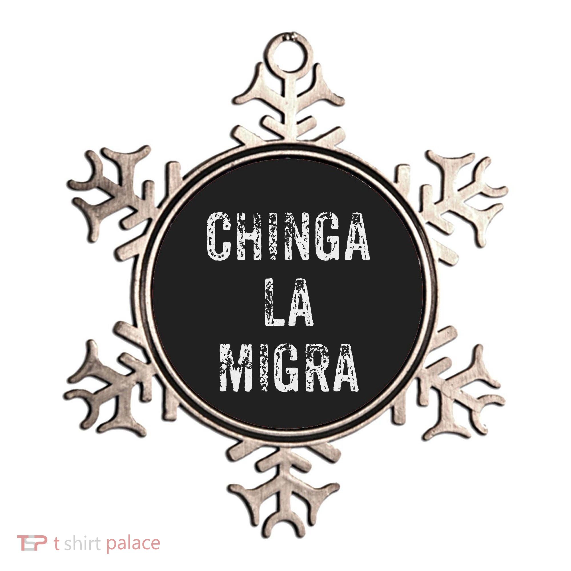Funny Chinga La Migra Mexican Border Patrol Resist Gift Ornament