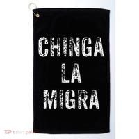 Funny Chinga La Migra Mexican Border Patrol Resist Gift Golf Towel thumb 0
