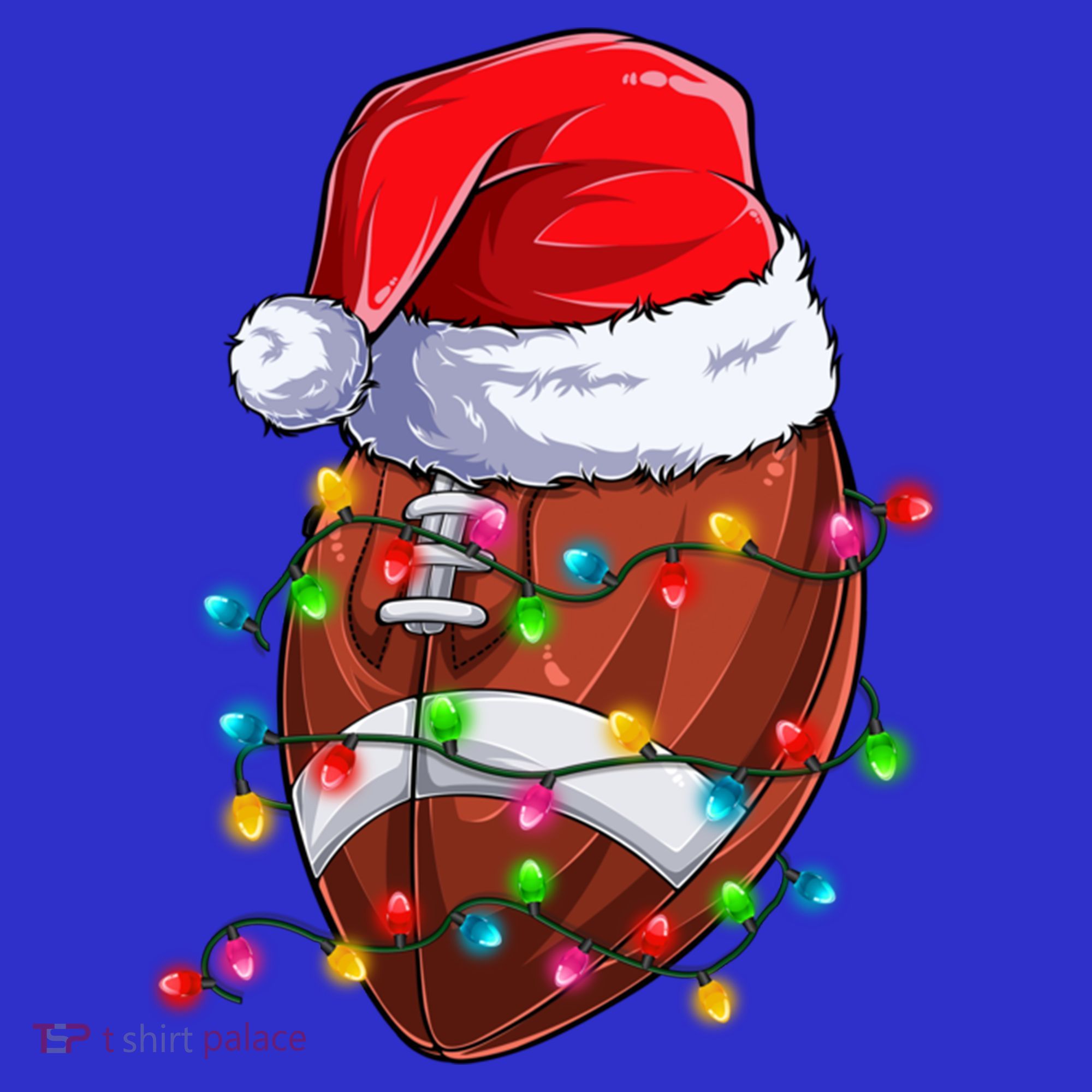 Football Christmas Lights Santa Hat Xmas Football Lover Gift Women's Tank Top