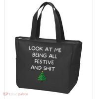 Funny Christmas Look At Me Being All Festive And Shit Tote Bag thumb 3