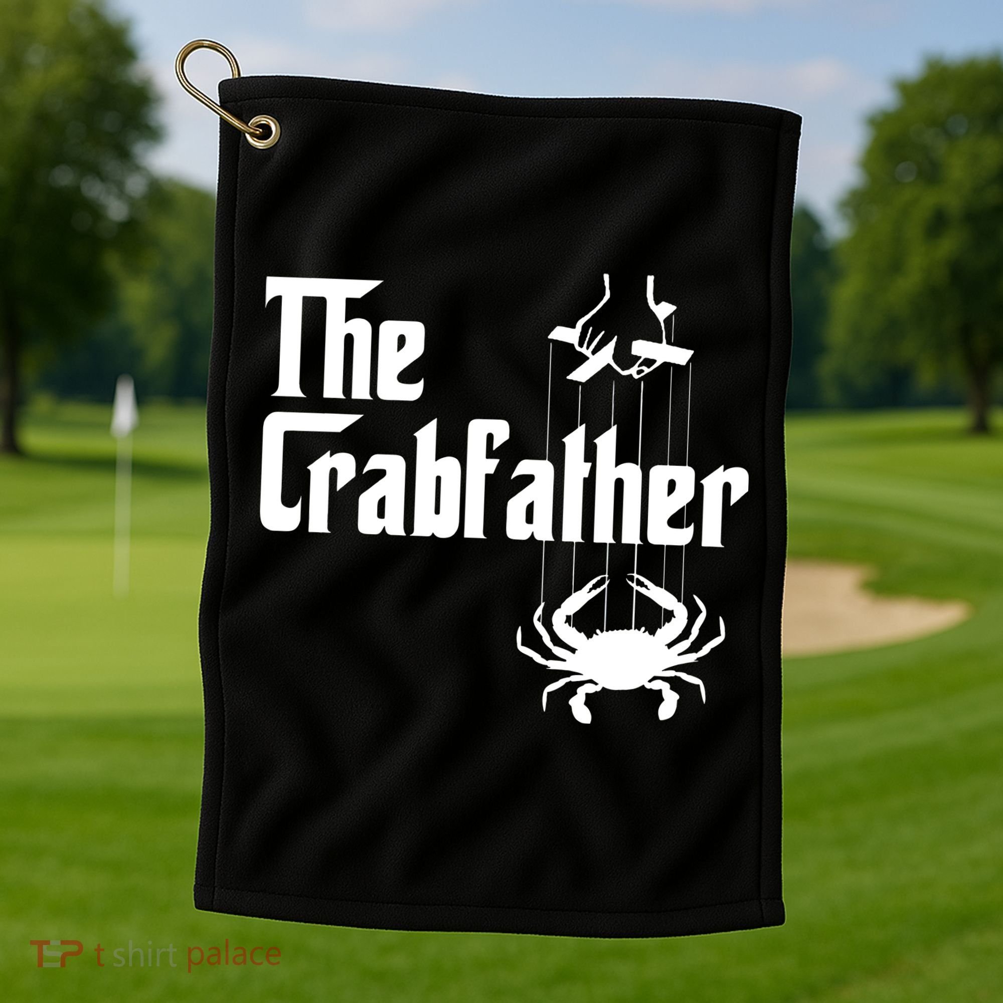 Funny Crab Lover Crabbing The Crabfather Crabber Golf Towel