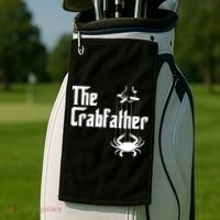 Funny Crab Lover Crabbing The Crabfather Crabber Golf Towel thumb 2
