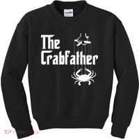 Funny Crab Lover Crabbing The Crabfather Crabber Kids Sweatshirt thumb 0