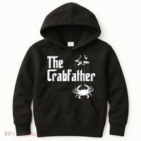 Funny Crab Lover Crabbing The Crabfather Crabber Kids Hoodie thumb 0