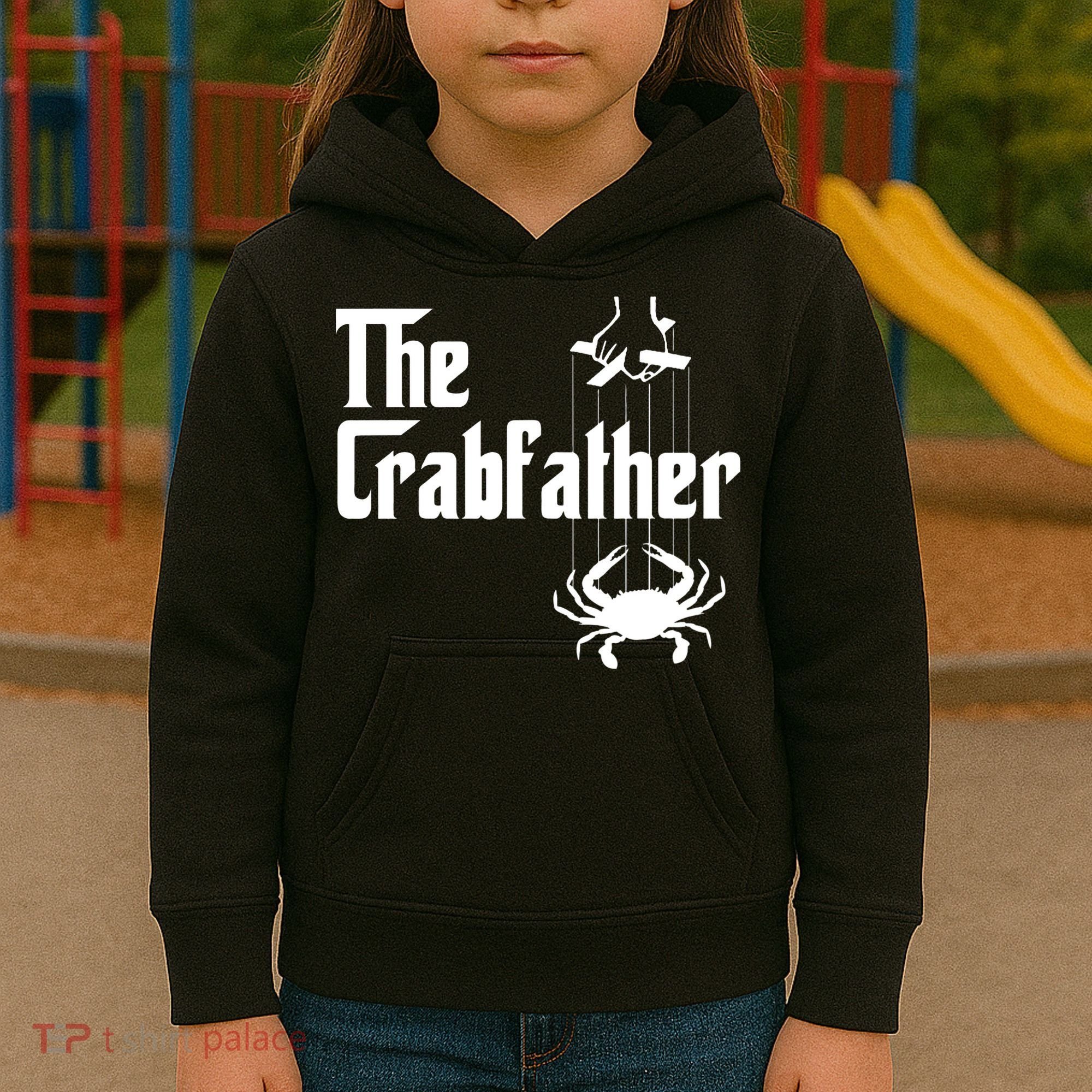 Funny Crab Lover Crabbing The Crabfather Crabber Kids Hoodie