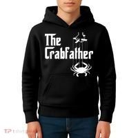 Funny Crab Lover Crabbing The Crabfather Crabber Kids Hoodie thumb 4