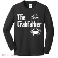Funny Crab Lover Crabbing The Crabfather Crabber Kids Long Sleeve Shirt thumb 0