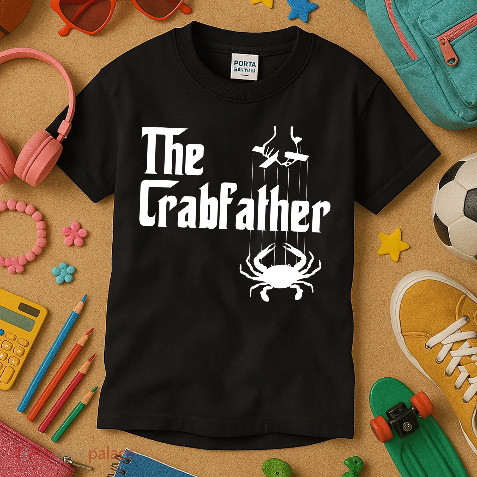 Funny Crab Lover Crabbing The Crabfather Crabber Kids T-Shirt