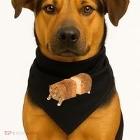 Funny Cat Loaf Cat Bread Cat Lovers Kitty Kitten Women USA-Made Doggie Bandana thumb 1