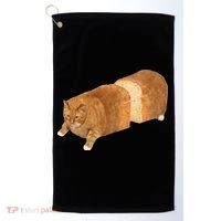 Funny Cat Loaf Cat Bread Cat Lovers Kitty Kitten Women Golf Towel thumb 0