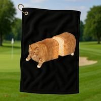 Funny Cat Loaf Cat Bread Cat Lovers Kitty Kitten Women Golf Towel thumb 1