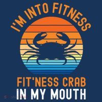 Funny Crab Leg Eating I'm Into Fitness This Crab In My Mouth T-Shirt thumb 7