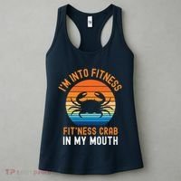 Funny Crab Leg Eating I'm Into Fitness This Crab In My Mouth Women's Tank Top thumb 3