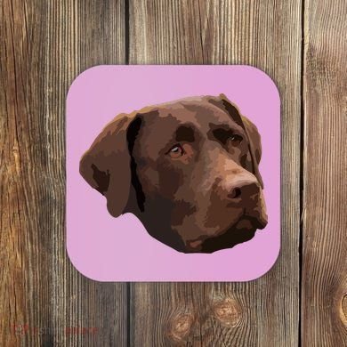 Funny Chocolate Lab Labrador Retriever Dog Head Coaster
