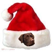 Funny Chocolate Lab Labrador Retriever Dog Head Santa Hat thumb 0