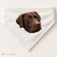 Funny Chocolate Lab Labrador Retriever Dog Head USA-Made Doggie Bandana thumb 0