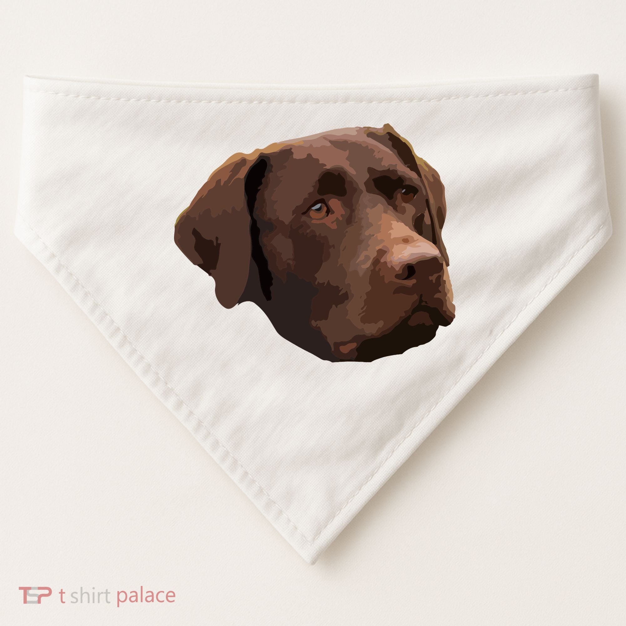 Funny Chocolate Lab Labrador Retriever Dog Head USA-Made Doggie Bandana