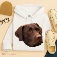 Funny Chocolate Lab Labrador Retriever Dog Head Hoodie thumb 4