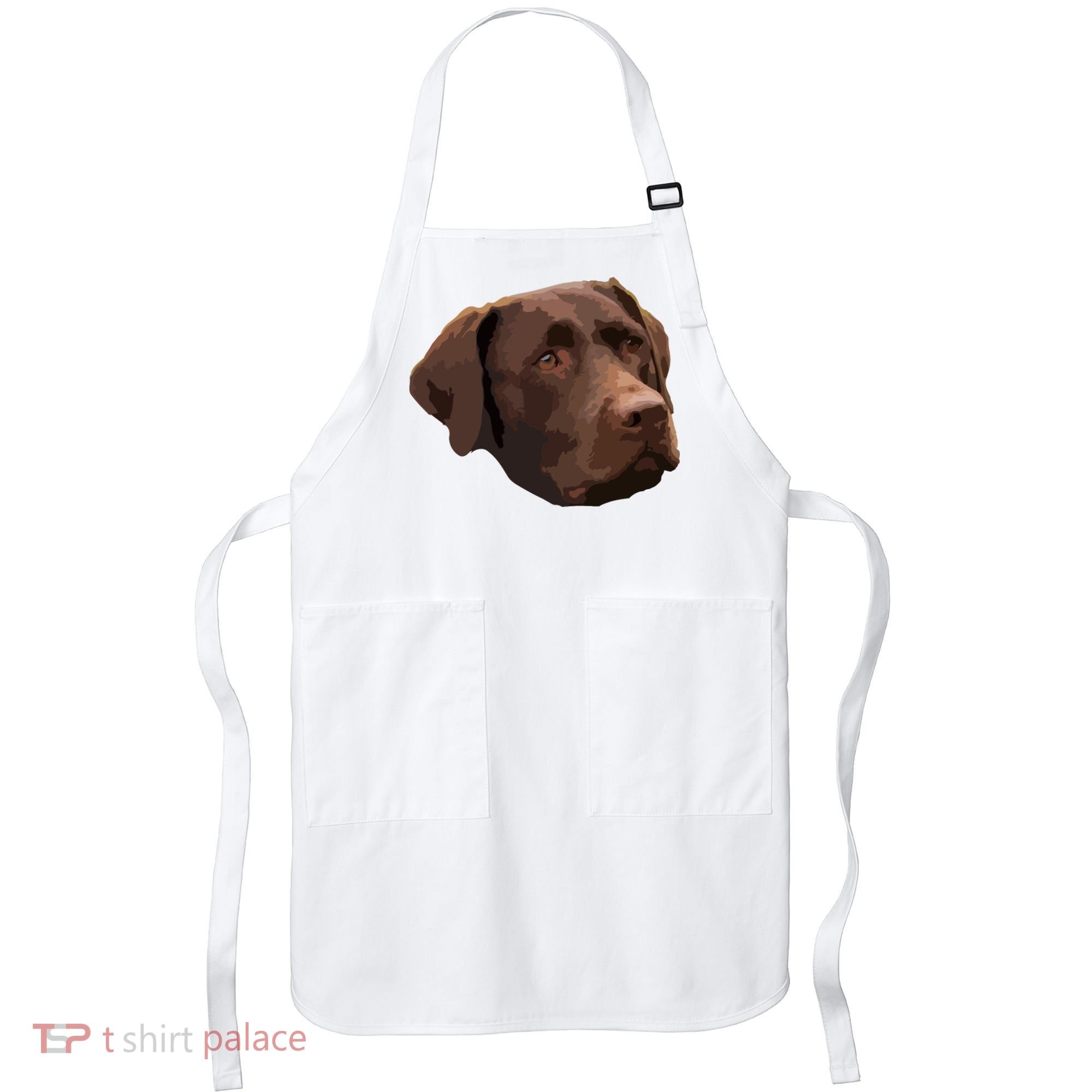 Funny Chocolate Lab Labrador Retriever Dog Head Apron