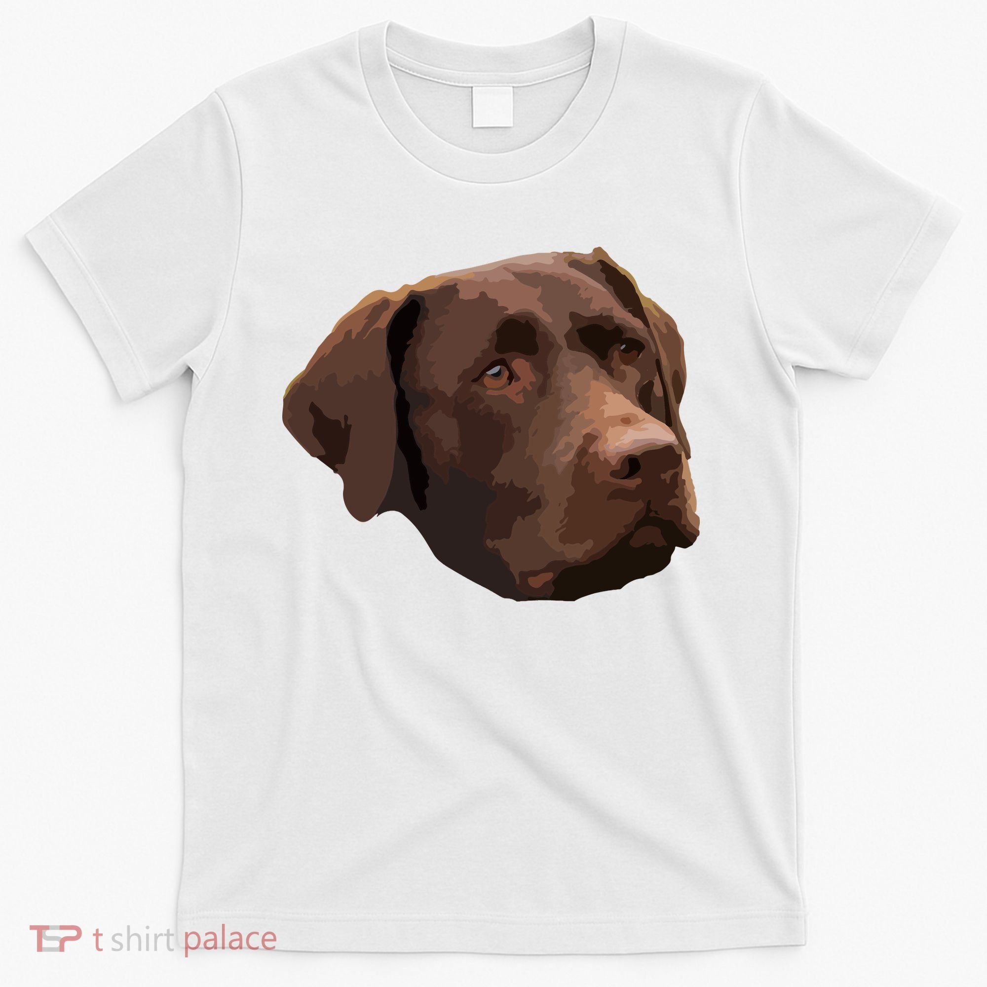 Funny Chocolate Lab Labrador Retriever Dog Head T-Shirt
