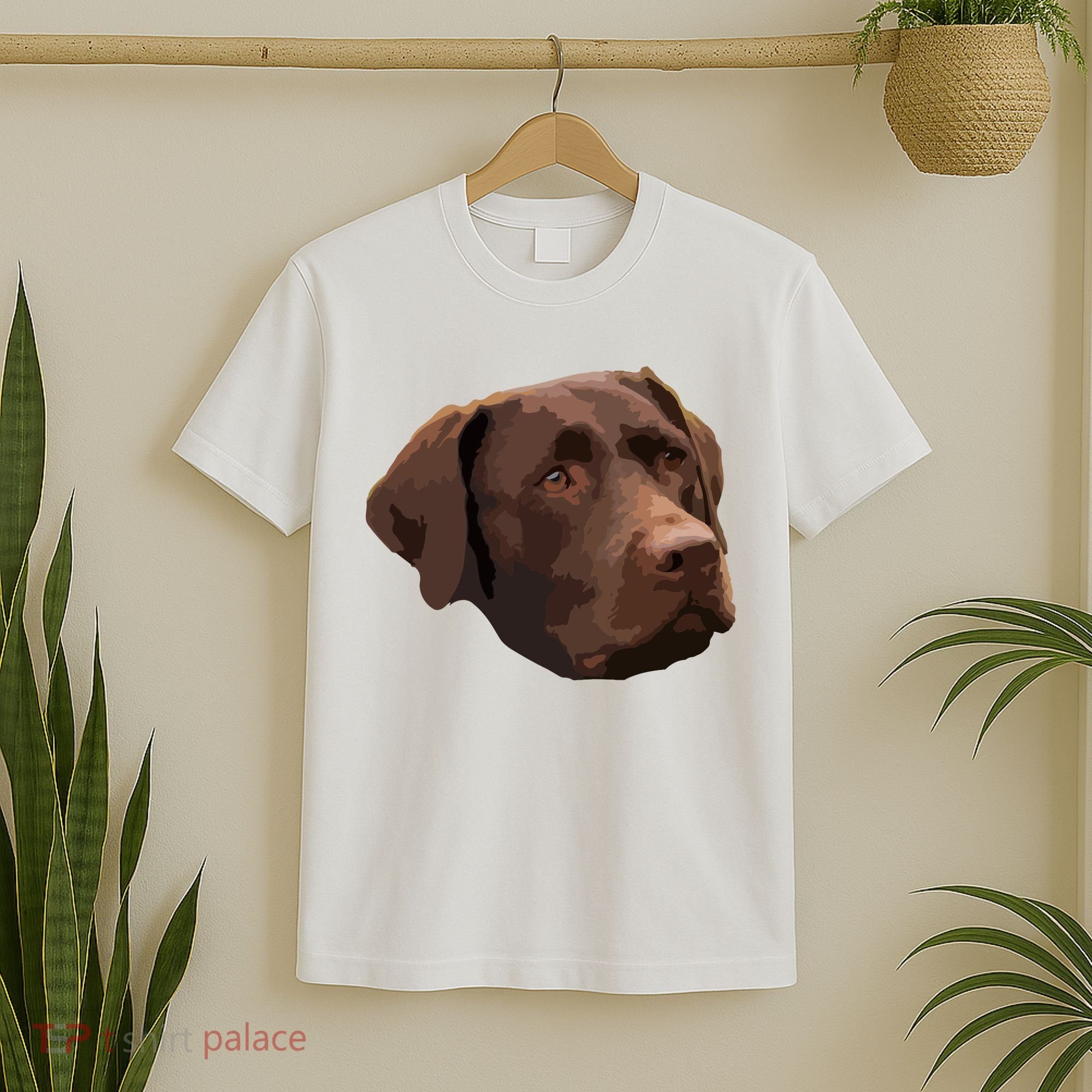 Funny Chocolate Lab Labrador Retriever Dog Head T-Shirt