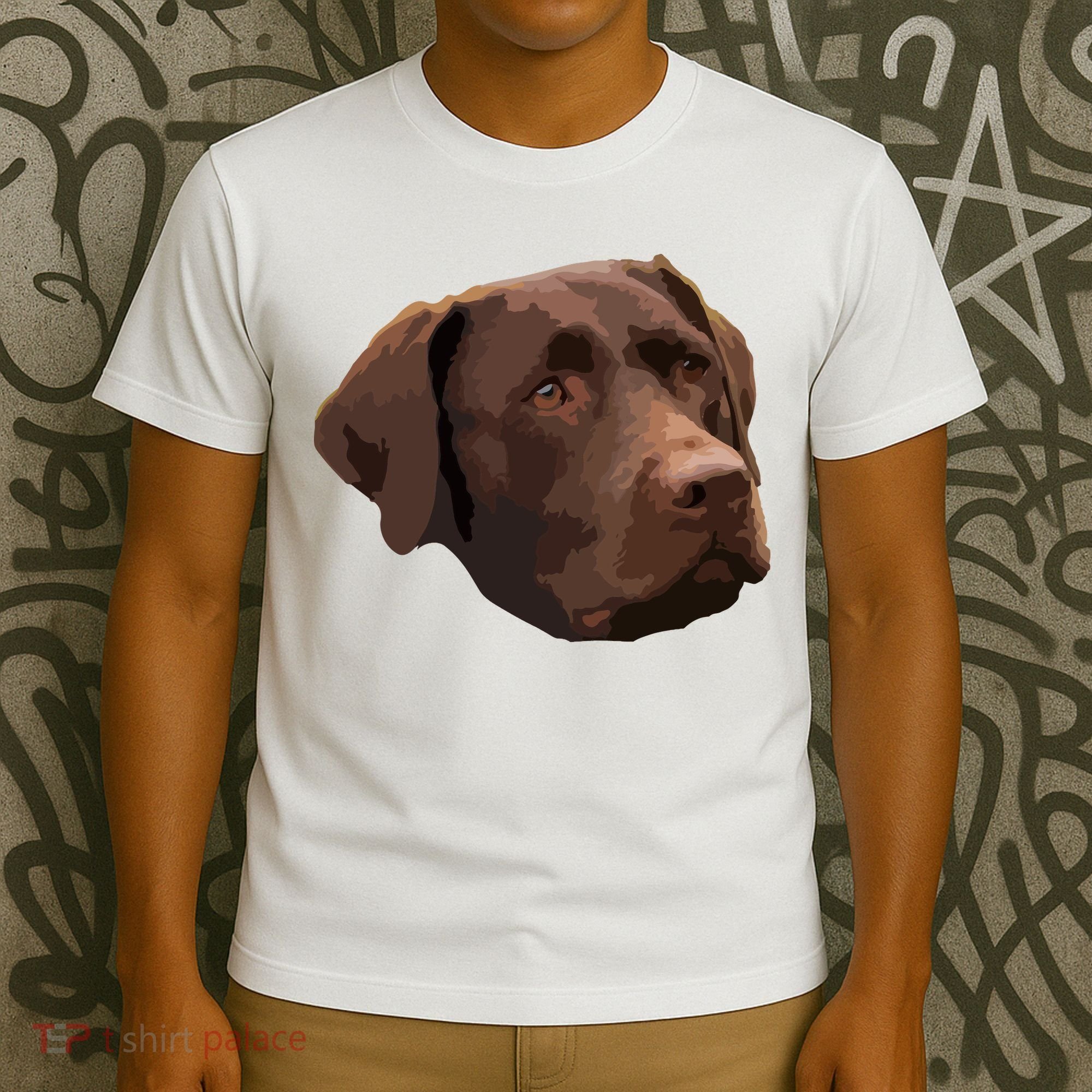 Funny Chocolate Lab Labrador Retriever Dog Head T-Shirt