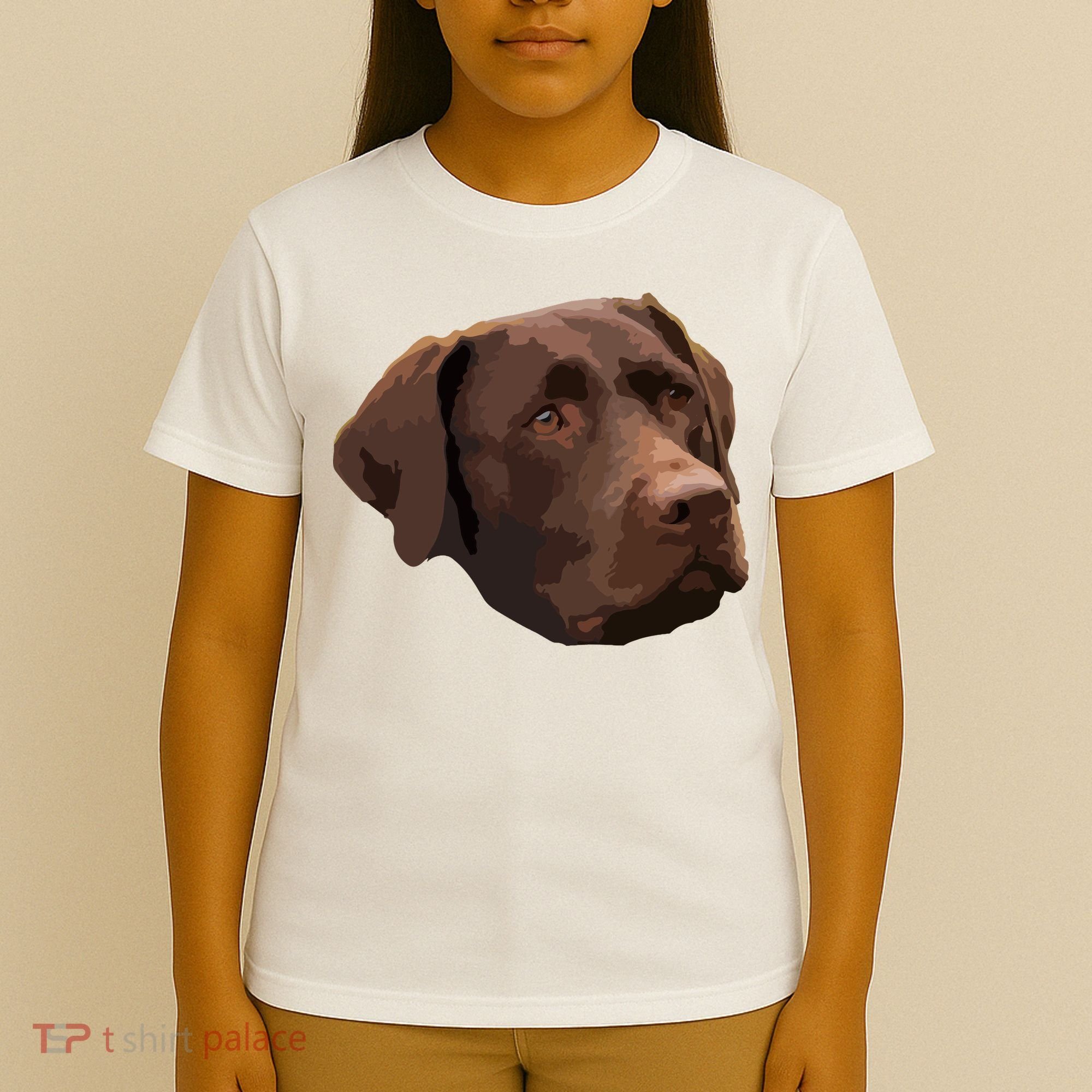 Funny Chocolate Lab Labrador Retriever Dog Head T-Shirt