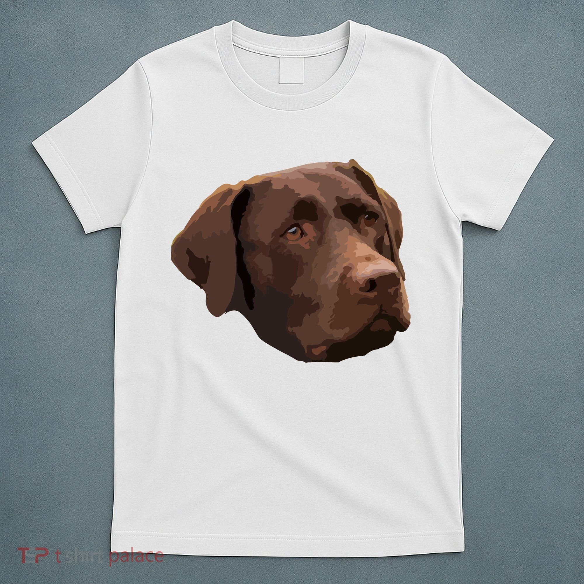 Funny Chocolate Lab Labrador Retriever Dog Head T-Shirt