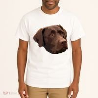 Funny Chocolate Lab Labrador Retriever Dog Head Tall T-Shirt thumb 2