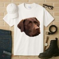 Funny Chocolate Lab Labrador Retriever Dog Head Tall T-Shirt thumb 3