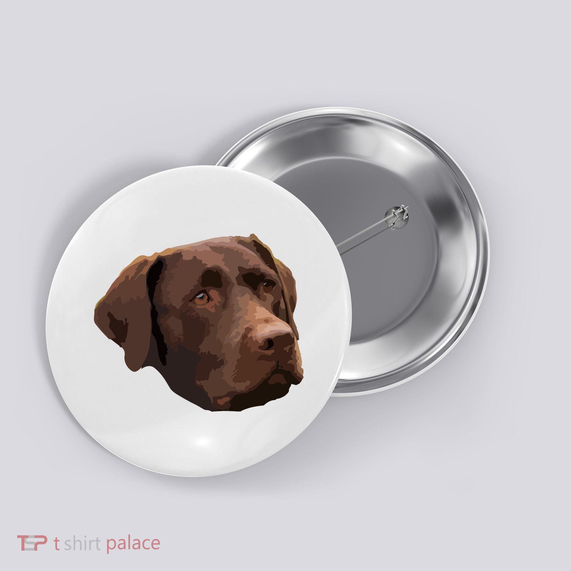 Funny Chocolate Lab Labrador Retriever Dog Head Button