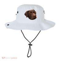 Funny Chocolate Lab Labrador Retriever Dog Head Bucket Hat thumb 0