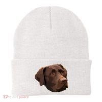 Funny Chocolate Lab Labrador Retriever Dog Head Beanie thumb 0