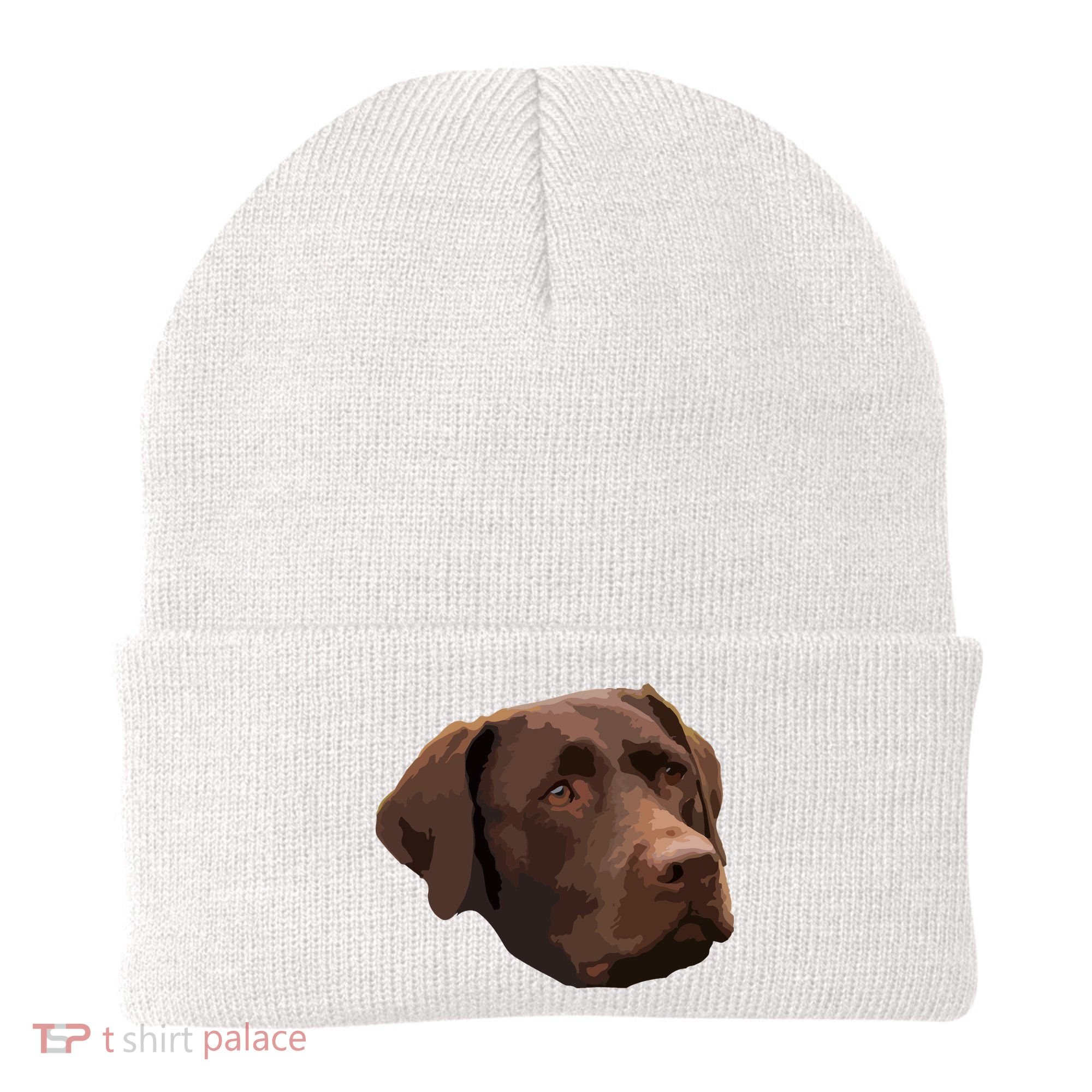 Funny Chocolate Lab Labrador Retriever Dog Head Beanie
