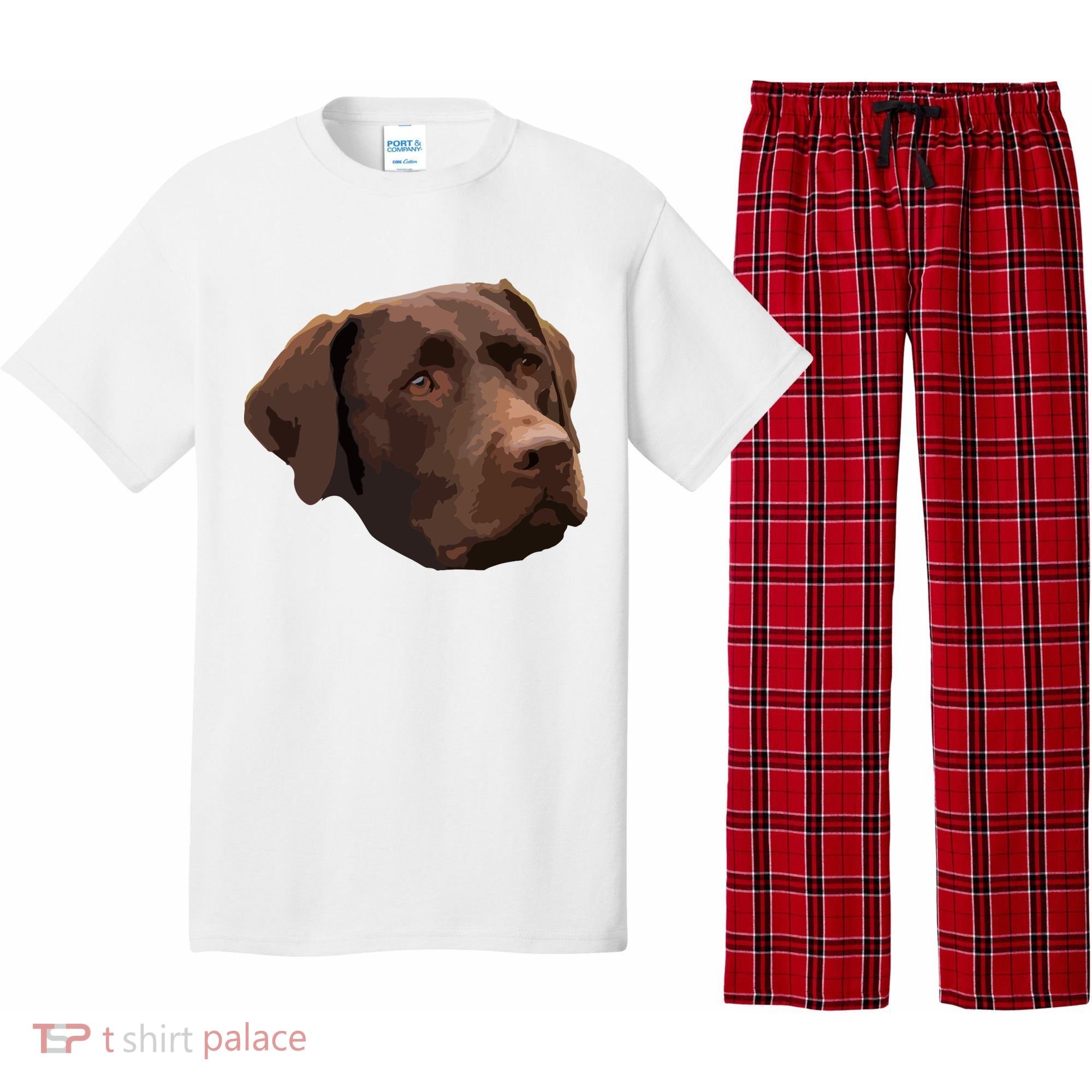 Funny Chocolate Lab Labrador Retriever Dog Head Pajama Set
