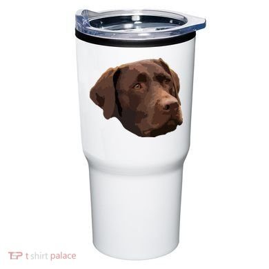 Funny Chocolate Lab Labrador Retriever Dog Head Tumbler
