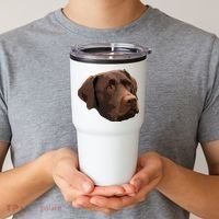 Funny Chocolate Lab Labrador Retriever Dog Head Tumbler thumb 2
