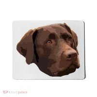 Funny Chocolate Lab Labrador Retriever Dog Head Mousepad thumb 0